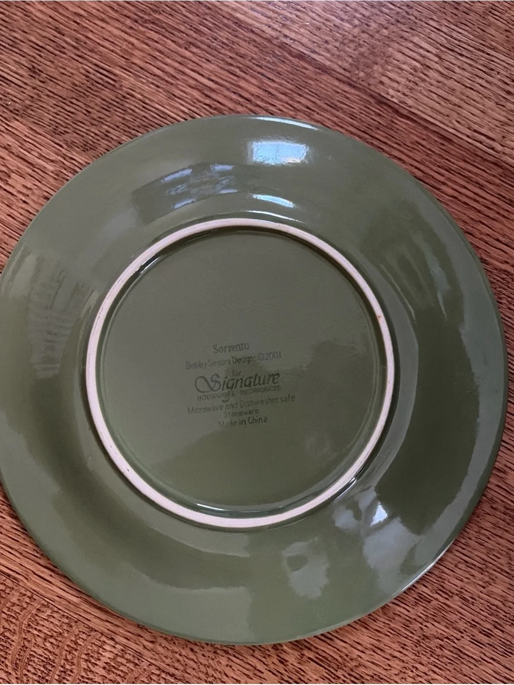 Signature Housewares Sorrento Dinner Plate Oregano Green 11.25” Rustic Farmhouse